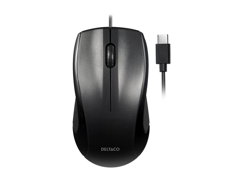 Deltaco MS-711-C - mouse - USB-C - black - Maus (Schwarz)