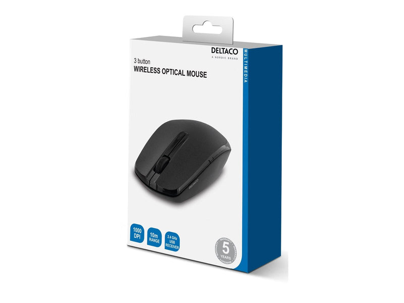 Deltaco MS-798 - Mouse optical 3 buttons wireless - Maus (Schwarz)