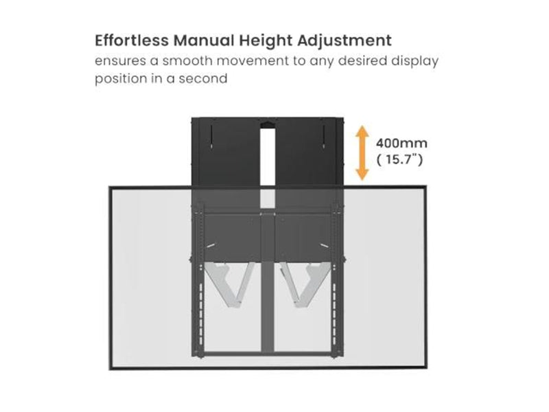 Deltaco OFFICE Manual Height-Adjustable Display Wall Mount - Max 65 kg - recommended for 74"