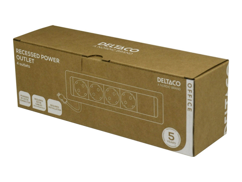 Deltaco OFFICE - Power Strip - recessed GST18 cable in GST18 end cap out