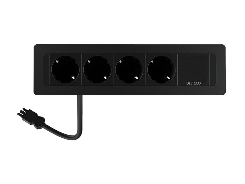 Deltaco OFFICE - Power Strip - recessed GST18 cable in GST18 end cap out