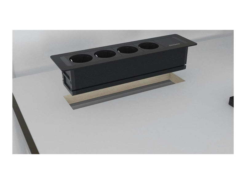 Deltaco OFFICE - Power Strip - recessed GST18 cable in GST18 end cap out