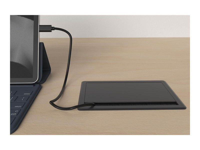 Deltaco OFFICE - power strip - 1x21W A+C USB GST18 cable connector in-desk flip-up
