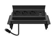 Deltaco OFFICE - power strip - 1x21W A+C USB GST18 cable connector in-desk flip-up
