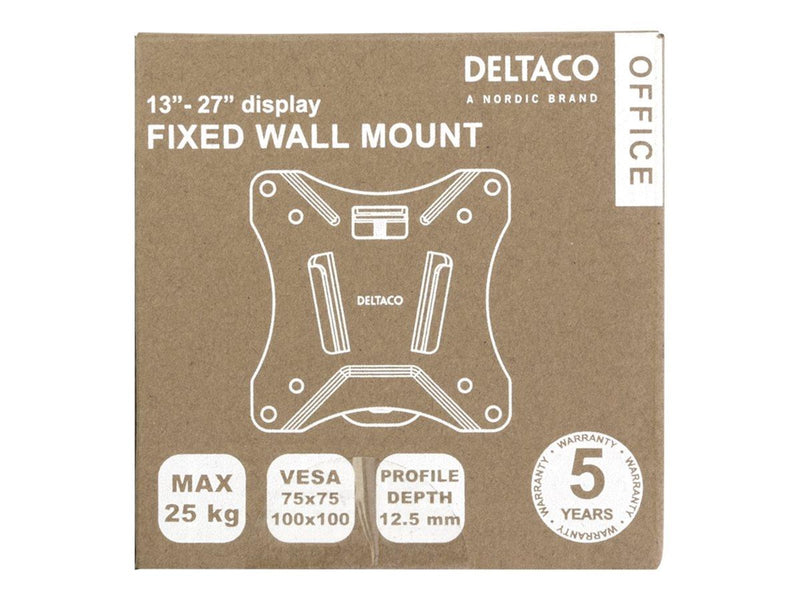 Deltaco Office Compact Slim Fixed Wall Mount 13"-27"