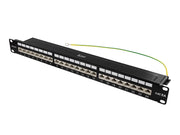 Deltaco STP patch panel 24xRJ45 Cat6a 1U 19"