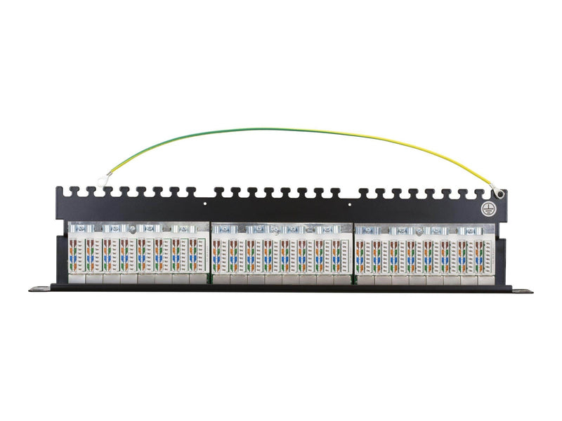 Deltaco STP patch panel 24xRJ45 Cat6a 1U 19"