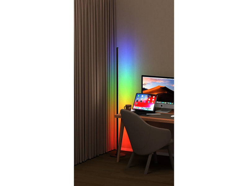 Deltaco Smart Home Floor Lamp.1.35m Remote & App Control Black