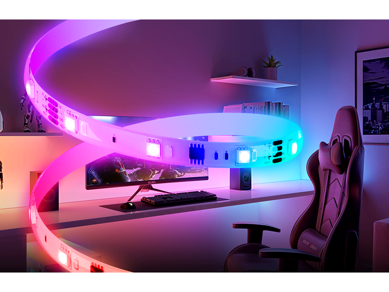 Deltaco Smart - light strip - LED - 18 W - RGBIC - 4000 K - white
