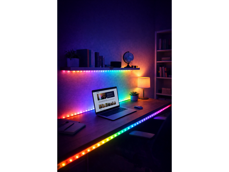 Deltaco Smart - light strip - LED - 18 W - RGBIC - 4000 K - white