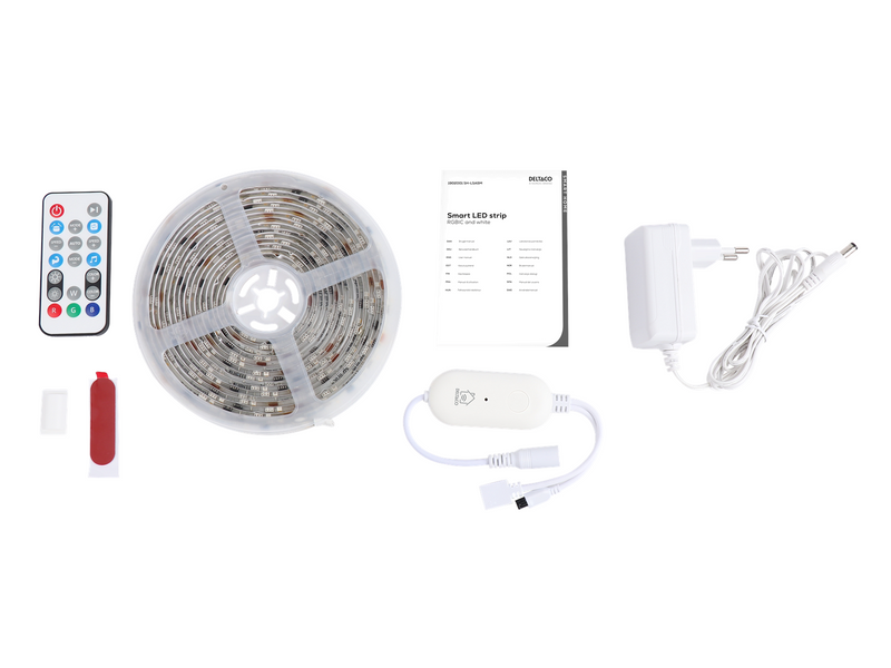 Deltaco Smart - light strip - LED - 18 W - RGBIC - 4000 K - white