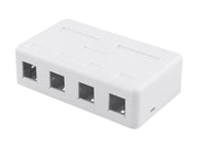 Deltaco Surface Mount Box For Keystone 4 ports White