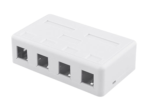 Deltaco Surface Mount Box For Keystone 4 ports White
