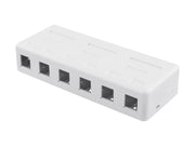 Deltaco Surface Mount Box For Keystone 6 ports White