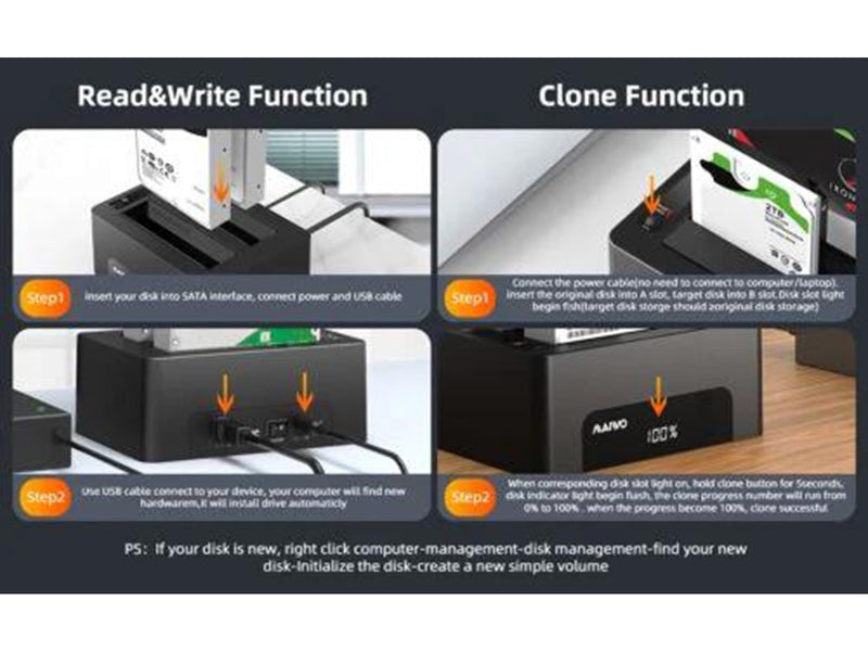 Deltaco Two bay HDD/SSD Docking Station