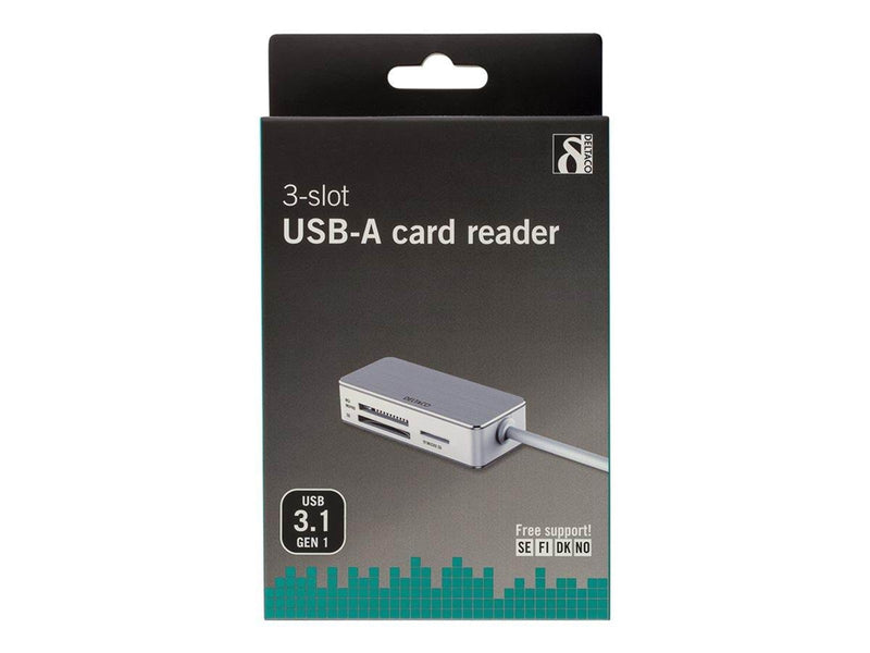 Deltaco UCR-147 - Card reader (MS PRO MS PRO Duo TransFlash SDHC microSDHC)  USB 3.0