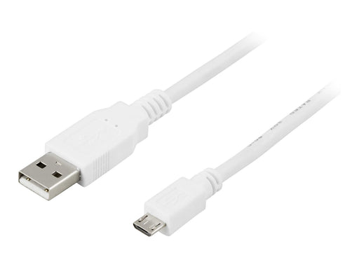 Deltaco USB-299W - USB cable - USB to Micro-USB Type B - 25 cm