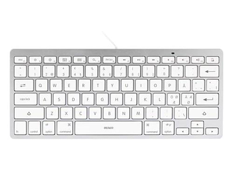 Deltaco USB-C Keyboard for iOS/MacOS - Tastatur - Ohne Ziffernblock - 60% - Nordic ISO - Silber
