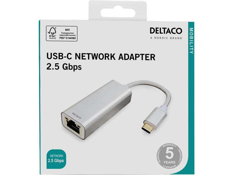 Deltaco USB-C Network Adaptor 2.5Gbps