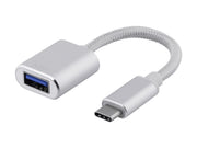 Deltaco - USB-C adapter - 24 pin USB-C to USB Type A - 10 cm