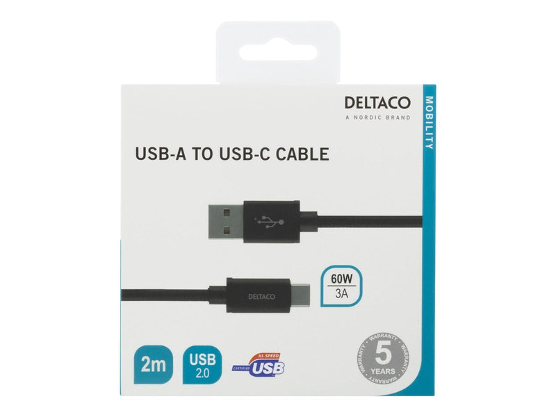 Deltaco - USB-C cable - USB to USB-C - 2 m