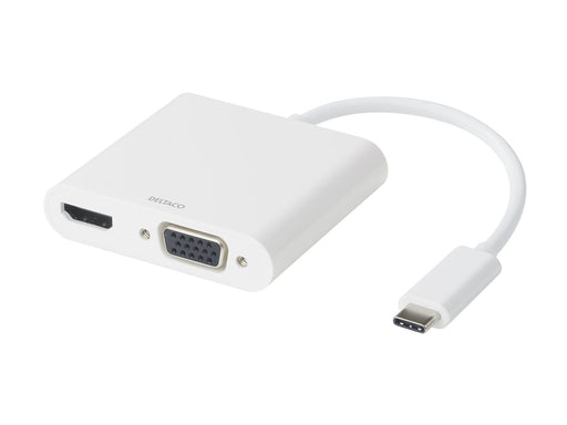 Deltaco USB-C docking station HDMI/VGA/USB-C 100