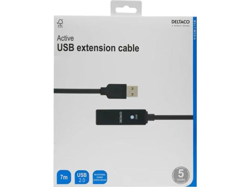 Deltaco USB Extension Cable - USB to USB - 7 m