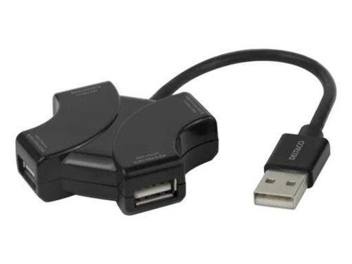 Deltaco USB Hub - 4x USB-A USB-Hubs - 4 - Schwarz