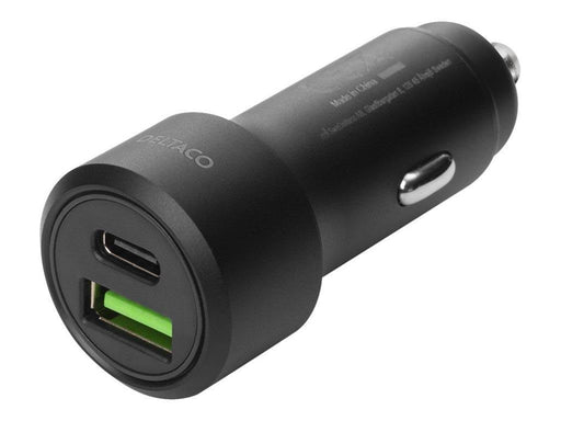 Deltaco USB car charger 1x USB-C PD 18 W 1x USB