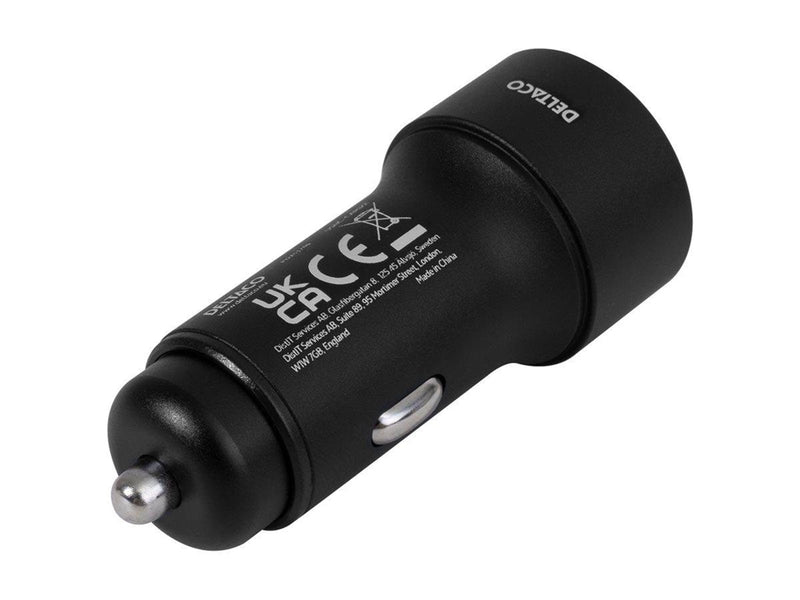 Deltaco USB car charger 1x USB-C PD 18 W 1x USB