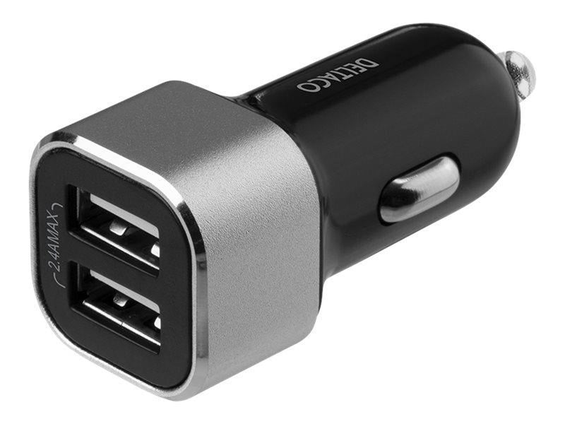 Deltaco USB car charger 2x USB-A 2.4 A total 17
