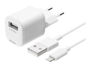 Deltaco USB wall charger USB-A 2.4 A incl. 1 m