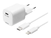 Deltaco USB wall charger USB-C PD 20 W includin