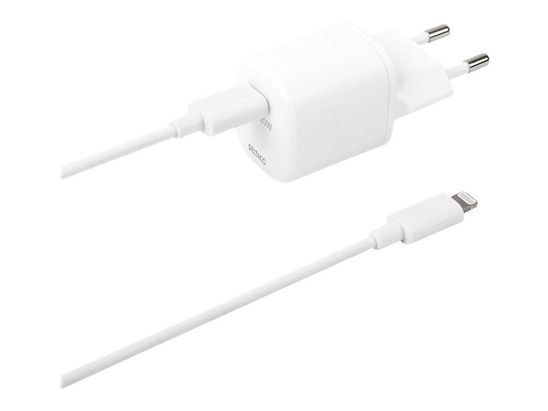Deltaco USB wall charger USB-C PD 20 W includin