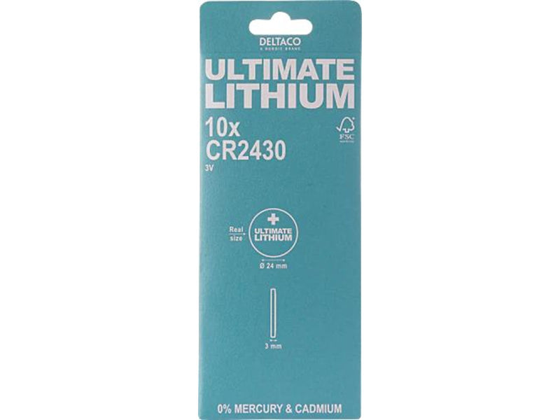 Deltaco Ultimate Lithium Battery CR2430 Button Cell - 10-pack