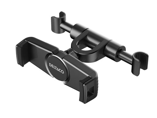 Deltaco Universal car headrest mount for mobile phones and tablets black