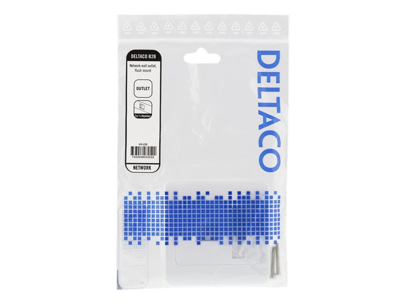 Deltaco VR-226 Flush mount for Keystone 1 port dust hatch white