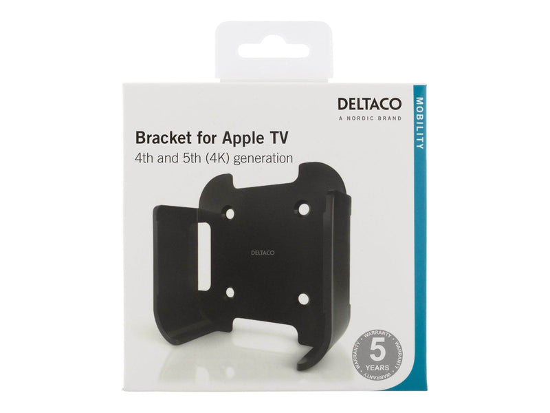 Deltaco Wall mount for HD 4K Gen 1 & Gen 2 Apple TV - Black - Max - recommended for