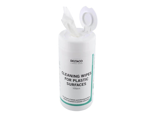 Deltaco Wet Wipes For Plastic Surfaces 100pcs