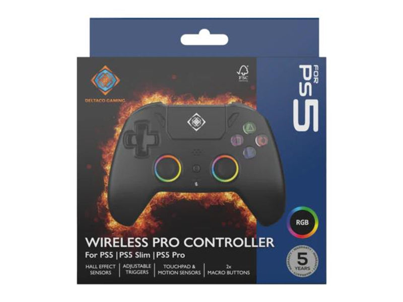 Deltaco Wireless PS5 Pro Controller with RGB - Controller - Sony PlayStation 5