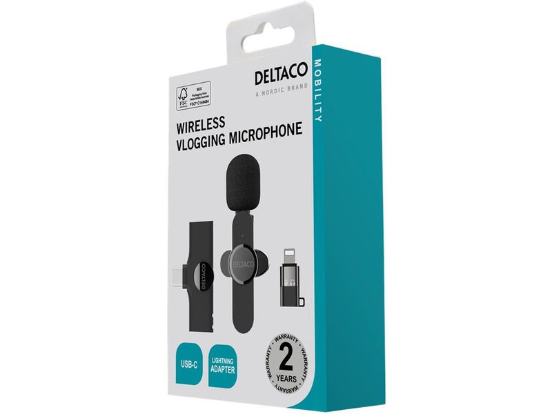 Deltaco Wireless vlogging microphone