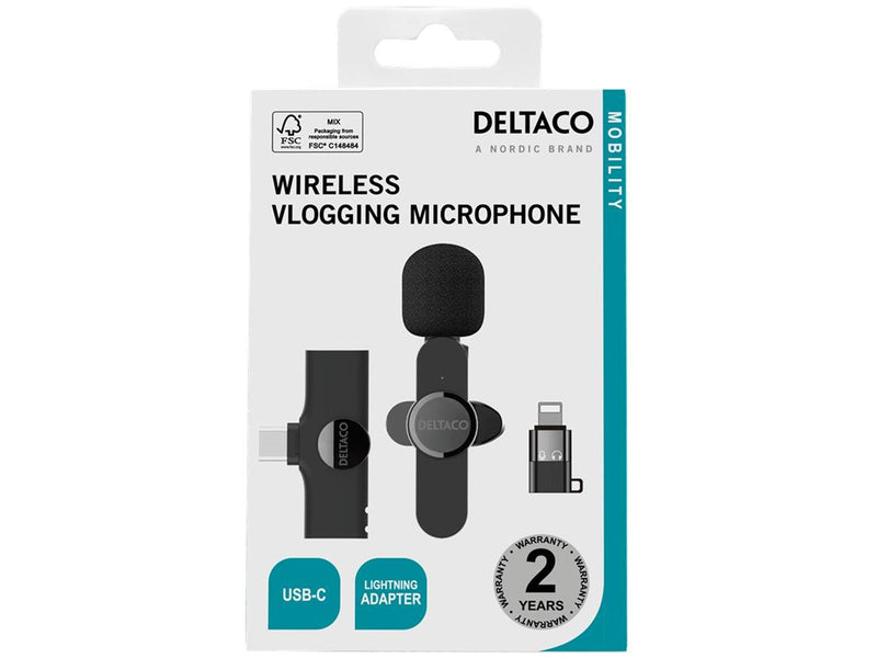 Deltaco Wireless vlogging microphone