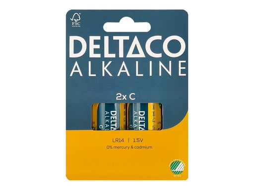Deltaco battery - 2 x LR14 / C type - Alkaline