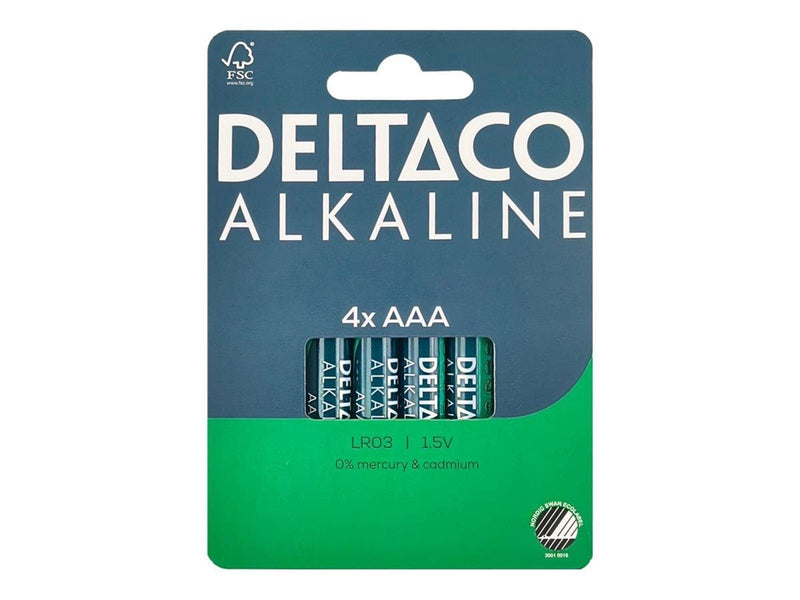Deltaco battery - 4 x AAA / LR03 - Alkaline