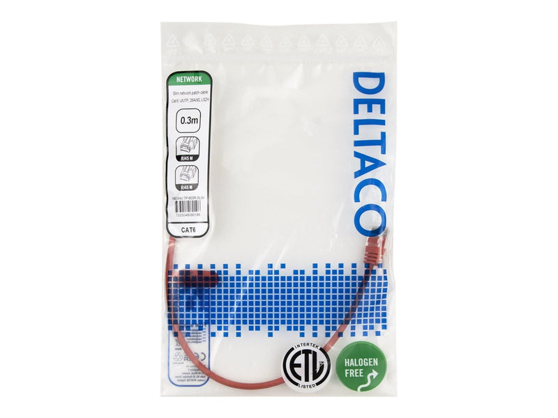 Deltaco patch cable - 0.3 m - red - Rot