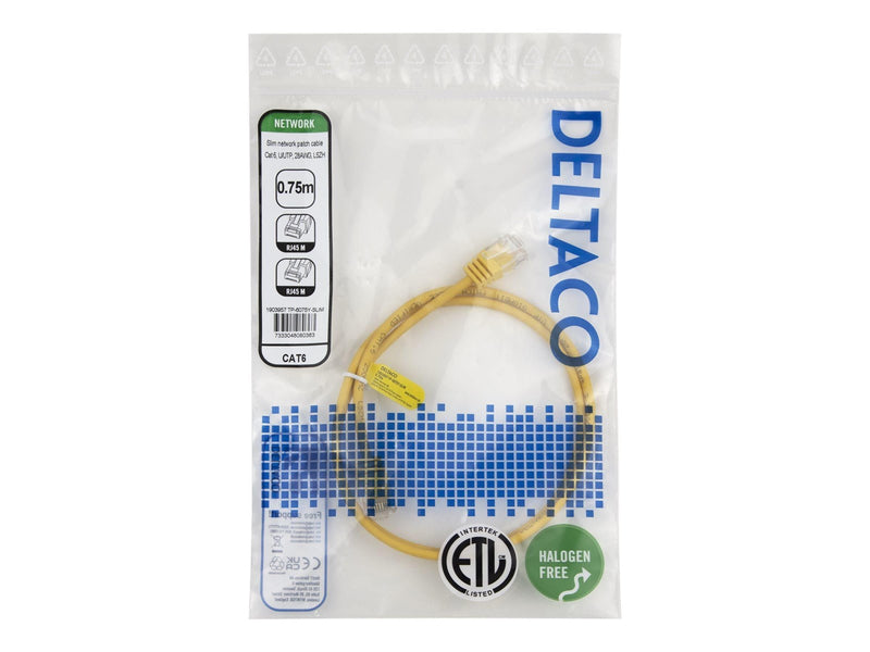 Deltaco patch cable - 0.75 m - yellow - Gelb