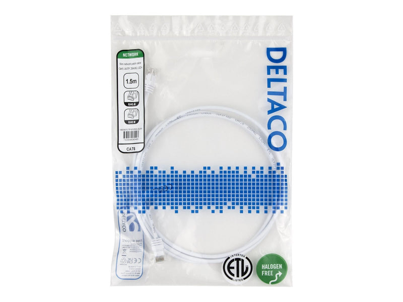Deltaco patch cable - 1.5 m - white - Weiß