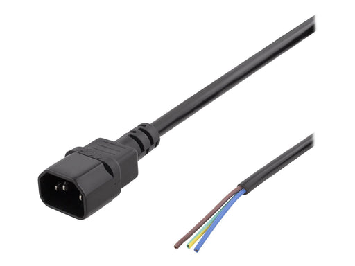 Deltaco - power cable - IEC 60320 C14 to bare wire - 2 m