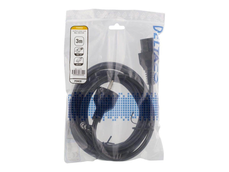 Deltaco - power cable - power CEE 7/7 to IEC 60320 C15 - 3 m