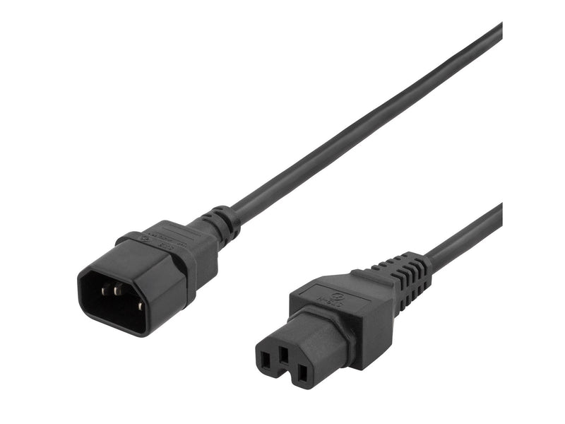 Deltaco - power extension cable - IEC 60320 C15 to IEC 60320 C14 - 50 cm